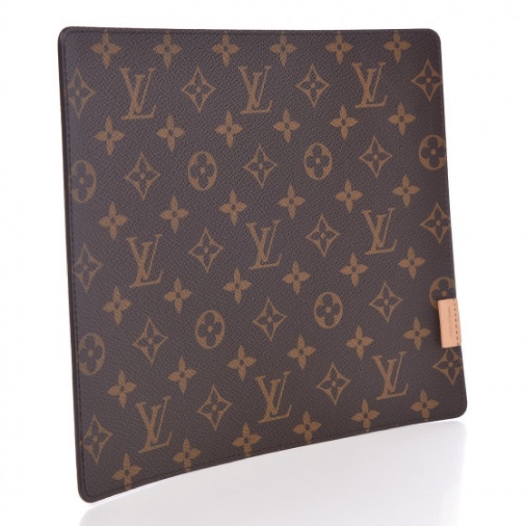 Rare LOUIS VUITTON LV Monogram Gray Calfskin Mouse Pad - Picture 1 of 9